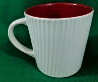 2008 Starbucks White w/Red Heart Valentine Coffee Large Mug Cup 16oz 2