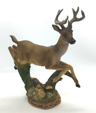 Resin Deer Running Figurine 8 " X 6 " Leaping Jumping Buck 19e