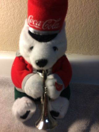 Coca Cola Musical Bear Stuffed Plush 3 Aa Batteries Needed - - - - Vgc