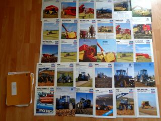 Group 30 Vintage Ford & Holland Tractor Combine Equipmpent Brochures Oem