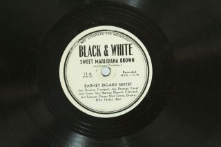 Barney Bigard Sextet Sweet Marijuana Brown 78 Jazz Record Blues Black & White