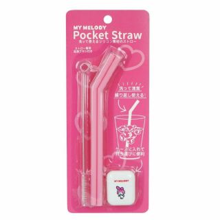 Sanrio Japan My Melody Reusable Silicone Straws With Case