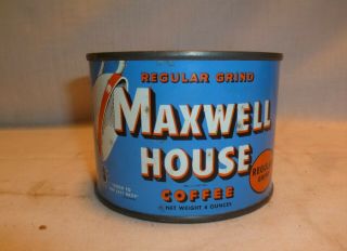 Vintage 4oz Maxwell House Coffee Tin Can - Empty