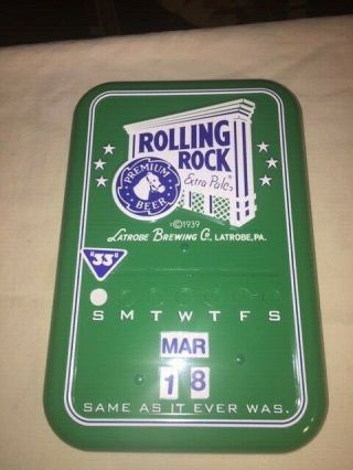 Latrobe Brewing Company Rolling Rock Metal Calendar