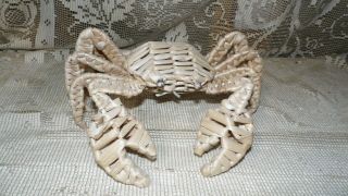 Wicker Crab Large Figurine Sea Nautical Ocean Decor