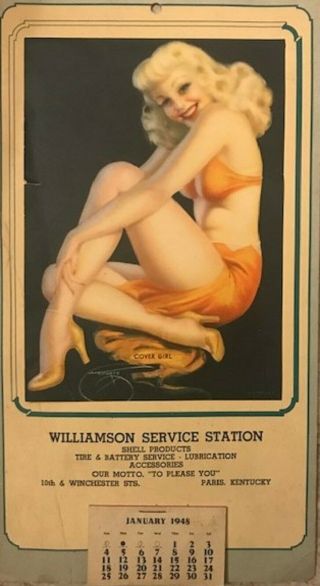 1948 Pin Up Advertising Calendar - Billy Devorss - Betty Grable? Or Rita Hayworth?