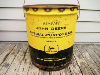 VINTAGE 5 GALLON JOHN DEERE SPECIAL PURPOSE MOTOR OIL CAN NR SIGN CAN 2