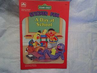 1983 Sesame Street The Muppets Sticker Fun Book,  School,  Bert,  Ernie,  Grover