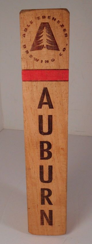 Able Ebenezer Brewing Company Auburn Wooden Ipa Beer Tap Handle