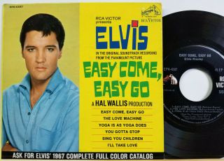 Elvis Presley - Easy Come Easy Go - Rca Ep Epa - 4387 Nm/ex Black Lbl Dog On Side