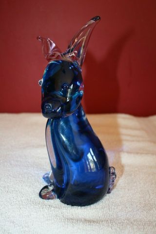 Vintage Italian Murano Glass Blue Donkey