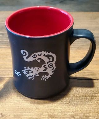 Starbucks Komodo Dragon Mug Black Red Interior 2011 Bone China Coffee Mug