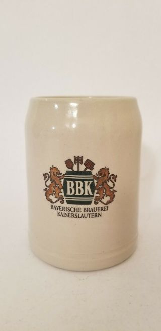 Bbk Bayerische Brauerei Kaiserslautern Vintage German 0.  5l Beer Crock Mug Stein