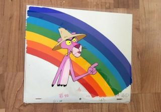 Pink Panther,  Production Cel,  Hand Painted Production Background
