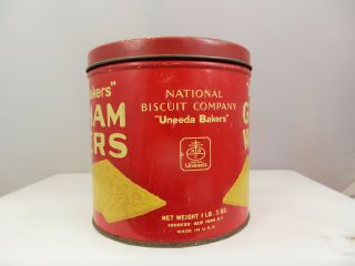 Vintage Cracker Tin Uneeda Baker ' s Biscuits Butter Wafers National Biscuit 2