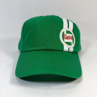 Castrol Classic Oil Logo Baseball Cap Hat Green White Stripes No Tags