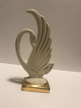 Vintage Cream And Gold Swan Figurine