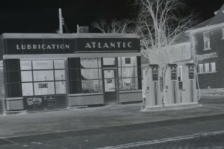 1939 Atlantic Gas Station Negative Church St. ,  Hornell,  Ny Large