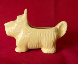 Old Rare Scottie Terrier Yellow Ceramic Creamer By Morton Pottery C1940
