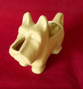 Old RARE Scottie Terrier Yellow Ceramic Creamer by Morton Pottery c1940 2