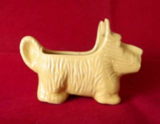 Old RARE Scottie Terrier Yellow Ceramic Creamer by Morton Pottery c1940 4
