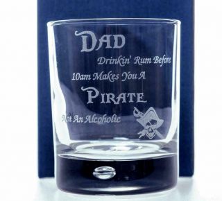 Personalised Pirate Drinkin Rum Glass Tumbler Gift For Birthday/fathers Day/dad