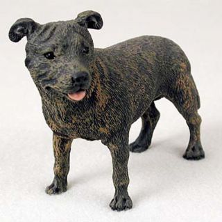 Staffordshire Bull Terrier Figurine Hand Painted Statue Brindle