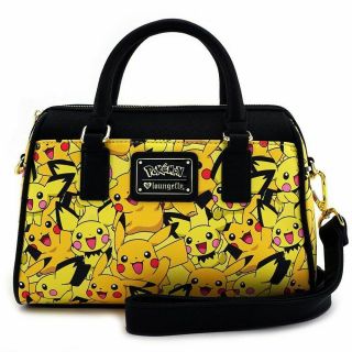 Nwt Loungefly X Pokemon Pikachu And Pichy Aop Crossbody Purse Duffle Bag