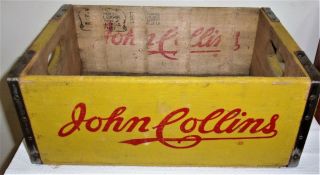 1957 John Collins Soda Wood Crate Brunswick Orange,  Madawaska,  Maine