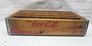 Vintage Divided Coca Cola Coke Logo Wooden Crate Advertising 18.  25 " By 11.  5 "