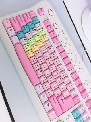 Hello Kitty Rare Usb Computer Keyboard English & Japanese Kawaii Multimedia
