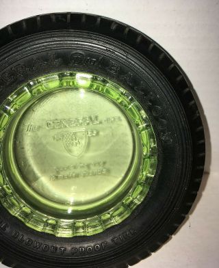 vintage Green Depression Glass Advertising Tire Ashtray General Balloon 6