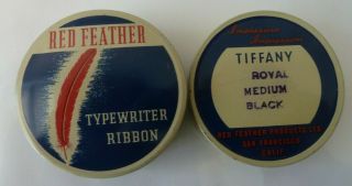 Red Feather Typewriter Ribbon Tin