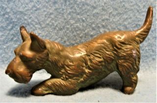 Marvelous Small Antique Circa 1920s Bronze Schnauzer Dog Statue