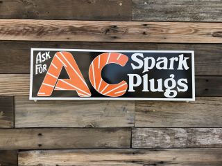Antique Vintage Old Style Ac Spark Plug Sign