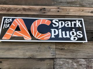 Antique Vintage Old Style AC Spark Plug Sign 2