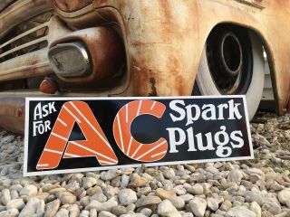 Antique Vintage Old Style AC Spark Plug Sign 6