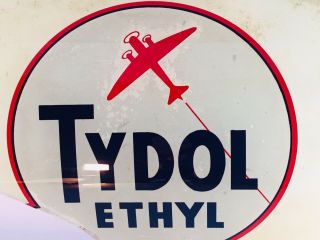 Tydol Ethyl Gas Pump Ad Glass Plate Gasoline Oil Service Station