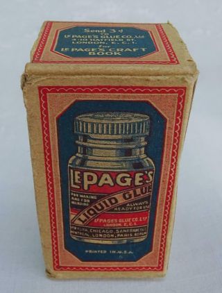 Vintage Advertising Le Pages Liquid Glue Box 1920s Flapper Girl Display Prop