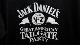JACK DANIELS GREAT AMERICAN TAILGATE PARTY Men ' s Black Mesh Jersey 7 Size XL 2