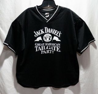 JACK DANIELS GREAT AMERICAN TAILGATE PARTY Men ' s Black Mesh Jersey 7 Size XL 5