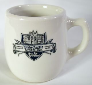 Vintage White Castle Restaurant Coffee Mug / Cup Ashtray Bottom Retro 6oz Heavy