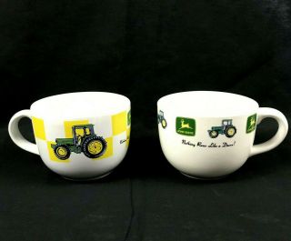 2 John Deere Tractor Large Soup Chili Bowl Coffee Mug Cups By Gibson