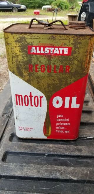 Allstate Regular Motor Oil Can 10 Quarts