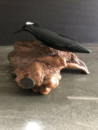 John Perry Finback Whale Statue With Label / Info Tag