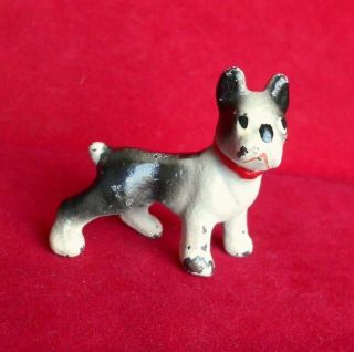 Old Small Solid Cast Iron Metal Boston Terrier Figurine Personality Plus Dog
