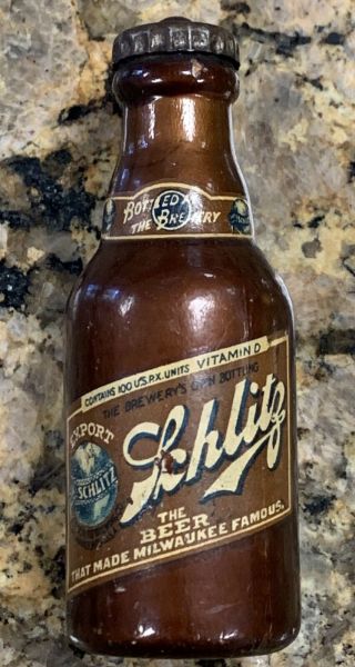 1920’s - 30’s Schlitz Beer Bottle Cap Lifter 3.  75” Tall