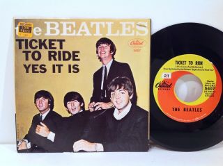 The Beatles - Ticket To Ride / Yes It Is - Capitol 1965 Picture Sleeve 45 2