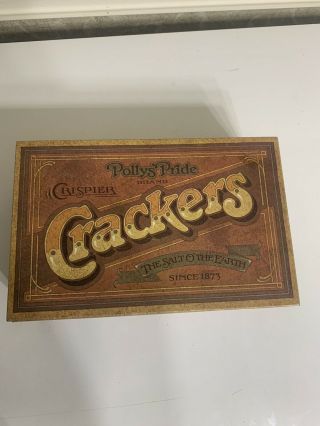 Vintage Polly’s Pride Crackers Tin Can Box Advertising Antique