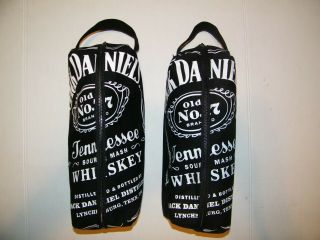 Two Promo Jack Daniels Canvas Zipper Bottle Carrier Travel Tote Bag Nwot